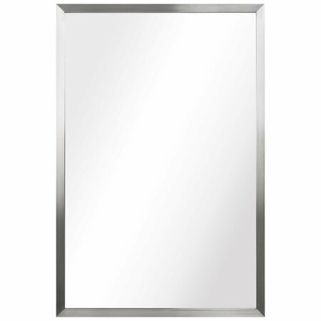 EMPIRE ART DIRECT Contempo Brushed Silver Stainless Steel rectangular Wall Mirror PSM-70707-2436